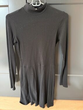 Reformation Black Ribbed Dress